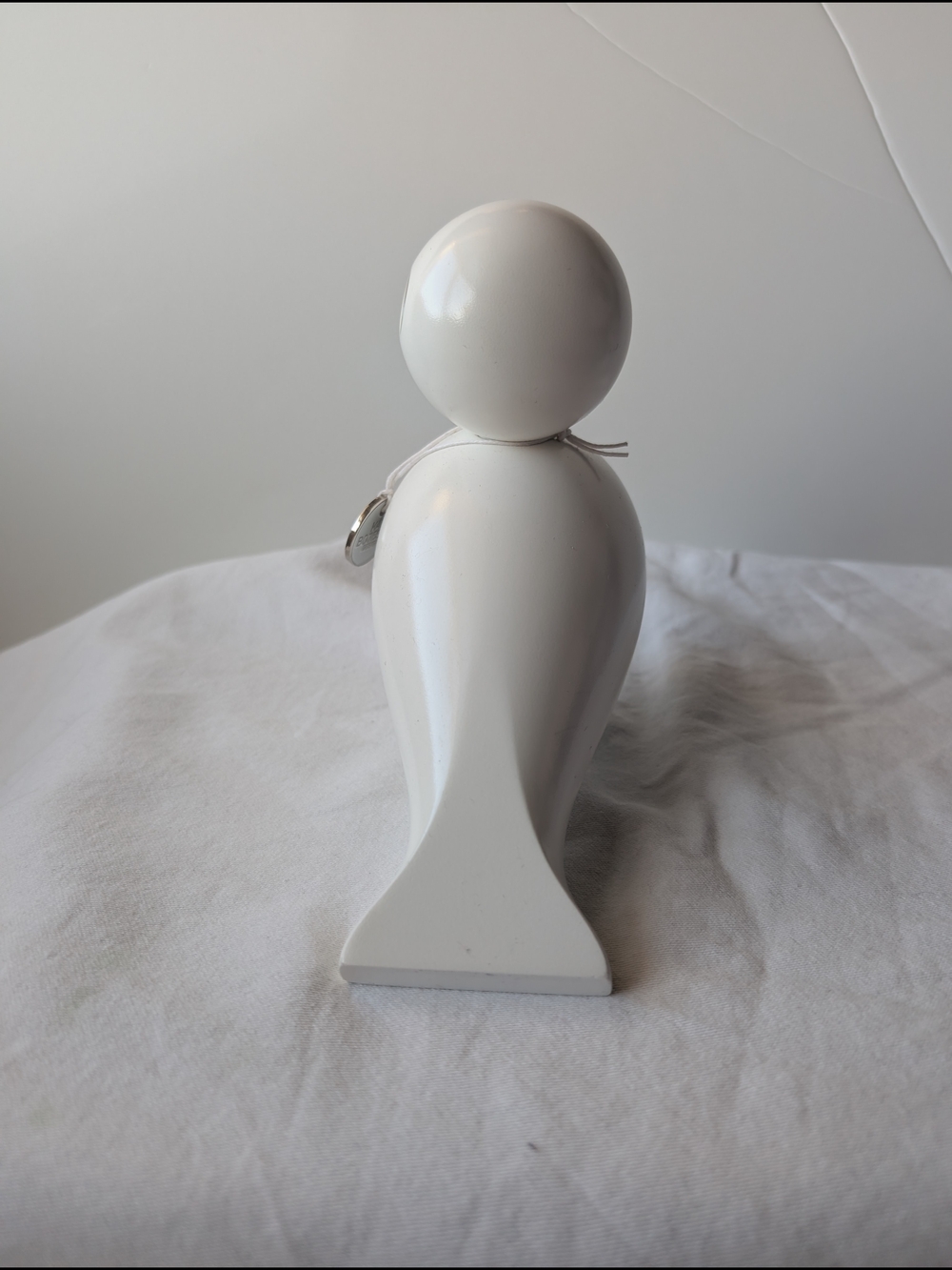 Kay Bojesen Denmark Love Songbird Painted Wood Bird Figurine in White and Pink - Picture 3 of 12